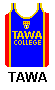 blue (royal) with gold trim and name in gold and red side panels with gold trim