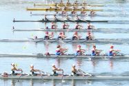 Click for large version Quad sculls race