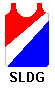 red top blue bottom with white diagonal