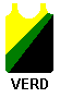 singlet: yellow top green (forest) diagonal with black bottom