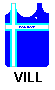 blue with white off centre cross with blue (sky) trim and blue name
